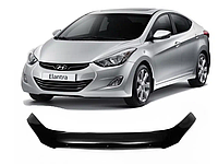 Дефлектор капота на Hyundai Elantra 2011- 2015 короткий. мухобойка Hyundai Elantra