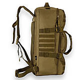 Туристический армейский рюкзак з системою «Молле», 65 л Чорний Камуфляжний, фото 3