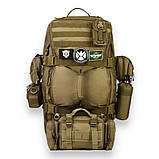 Туристический армейский рюкзак з системою «Молле», 65 л Чорний Камуфляжний, фото 6