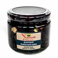 Оливки чорні фаршировані сиром Янус Yunus Black olives290г