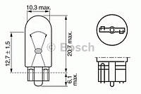 Лампа накаливания, фарная (12V 5W W5W) BOSCH