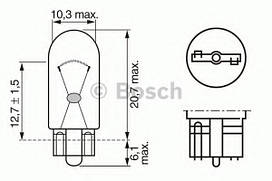 Лампа розжарювання, фарна (12V 5W W5W) BOSCH