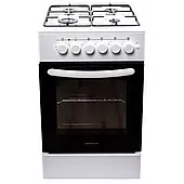 Плита кухонна Grunhelm FM5611W 58 л 50x59x85 см Біла Плита з 4 газовими конфорками Плита з електродуховкою