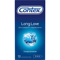 Презервативи Contex Long Love з аестетиком латексні із силікон. мастилом 12 шт. (5060040302545)