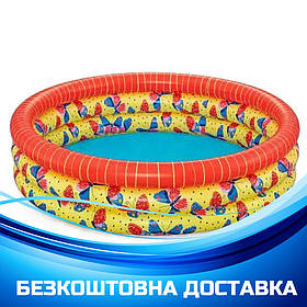 Надувний круглий басейн дитячий Метелик (розмір 168-38см, об'єм-508л) Bestway 51202