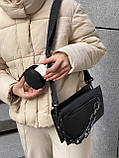 Сумка прямокутна 1111 крос-боді тренд квадратна чорна, фото 5