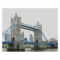 Алмазная вышивка на подрамнике Лондонский Tower Bridge 40х50 Алмазная мозаика круглыми стразами Strateg 0841