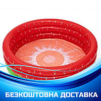 Надувной круглый бассейн детский Клубника (размер 160-38см, объём-390л, ремкомплект) Bestway 51145