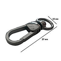 Карабіни металеві Ø 10 мм довжина 37 мм чорний для сумок застібка фурнітура