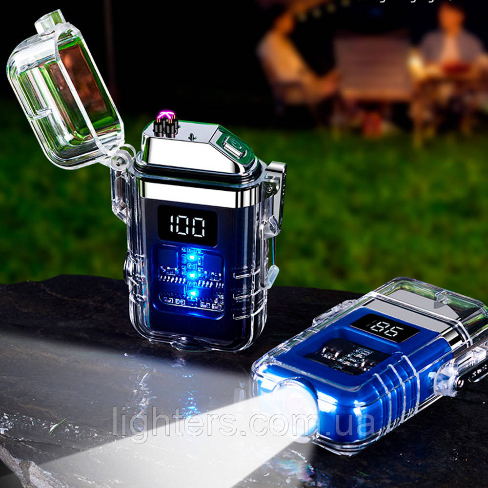 Запальничка usb електроімпульсна з ліхтариком у подарунковому пакованні LG-751