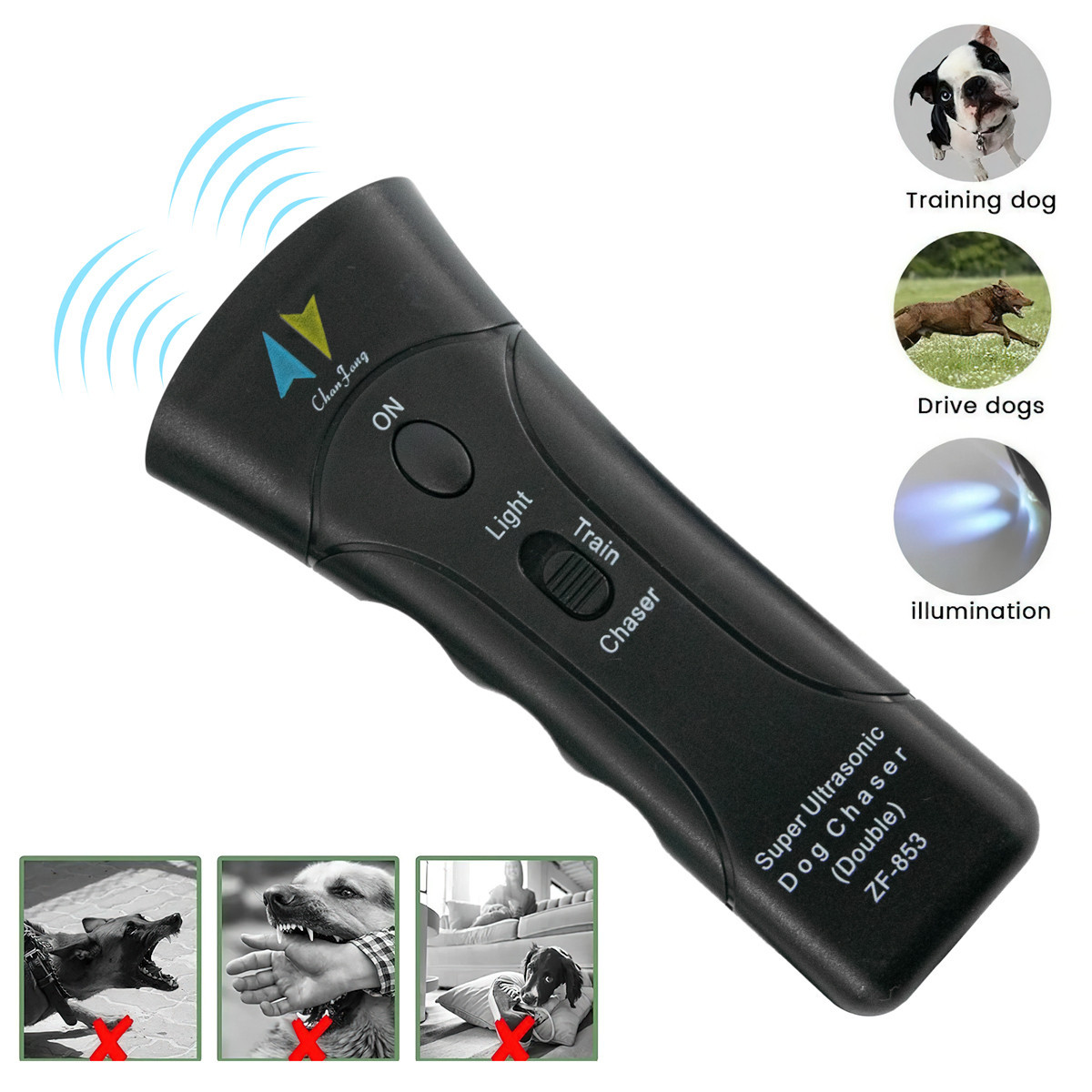 Відлякувач собак Super Ultrasonic ZF-853 Чорний, ультразвук для собак, пристрій для відлякування собак (ST)