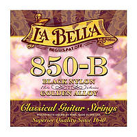 Струни для класичної гітари La Bella 850-B Elite Black Nylon, Golden Alloy