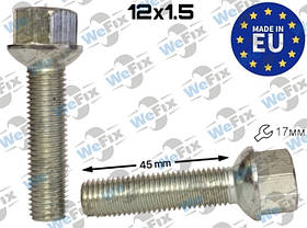 Болт колісний M12х1,5х45 сфера цинк ключ 17