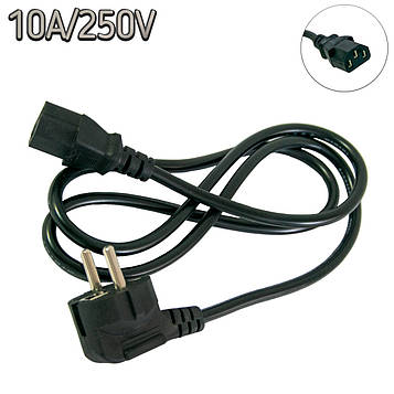Кабель живлення для комп'ютера CEE 7/7-C13 10A/250 V 1.2 м шнур для блока живлення, провід живлення для УПС (ST)