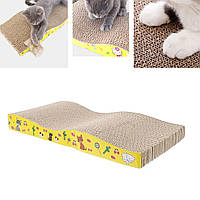 Когтеточка для кошек картонная 42х20см дряпка-точилка для кота, когтеточка из гофрокартона волнистая (ST)