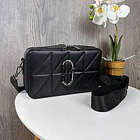 Женская стеганная сумочка клатч в стиле Mars Jacobs Черный с никелем