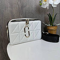 Женская стеганная сумочка клатч в стиле Mars Jacobs Белый с золотом