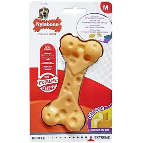 Nylabone Extreme Chew Cheese Bone НІЛАБОН СИРНА КІСТОЧКА жувальна іграшка для собак, смак сиру 12,5х6х3 см