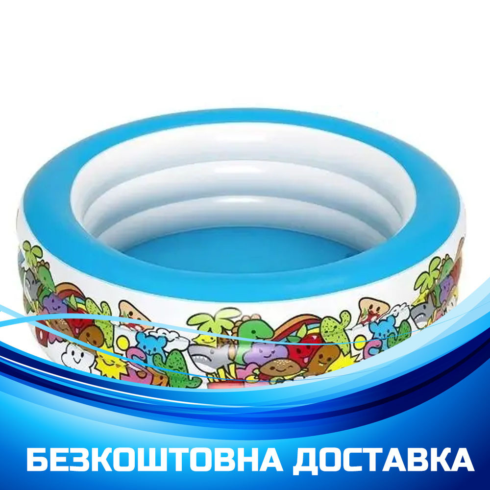 Дитячий надувний басейн (3 кільця, 152-51 см, об'єм: 400л) Bestway 51121, фото 1