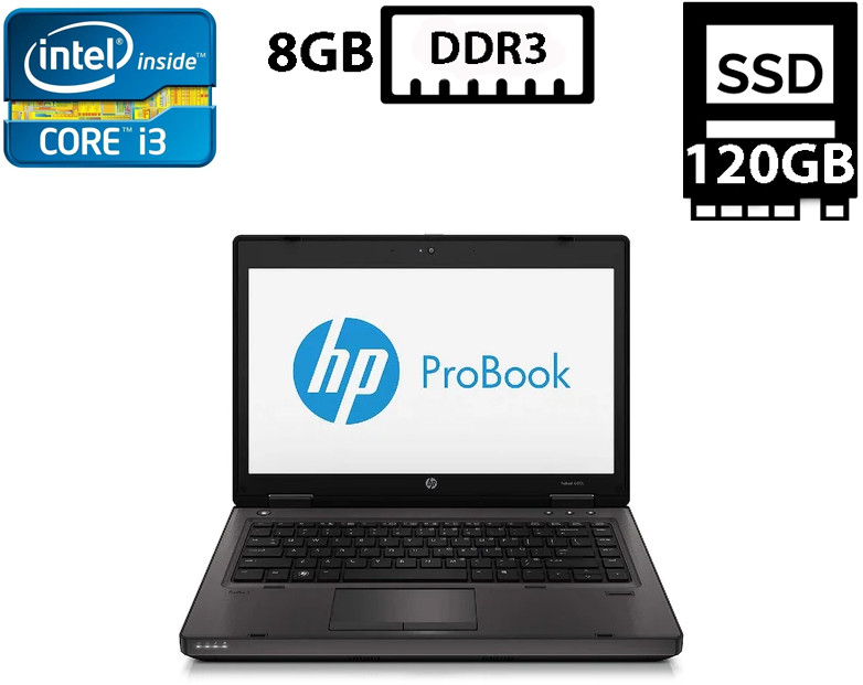 Ноутбук HP ProBook 6470b/14”TN(1366x768)/Intel Core i3-3110M 2.40GHz/8GB DDR3/SSD 120GB/Intel HD Graphics