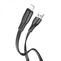 Кабель для заряджання та передавання даних Borofone BX85 Auspicious USB to IP 1 m 2.4 A Black DH, код: 7814206