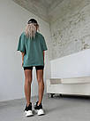 Бавовняна футболка оверсайз зелена, фото 4
