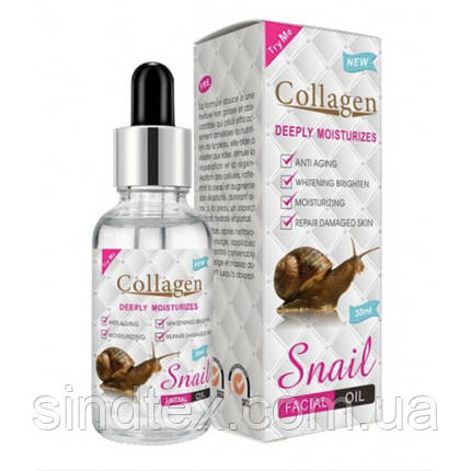 Колагенова олія для обличчя з муцином равлика Snail Collagen, 30 мл, фото 1