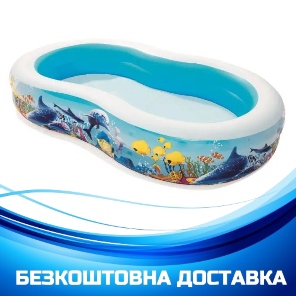 Басейн надувний овальний дитячий (262-157-46см, ремкомплект) Bestway 54118, фото 1
