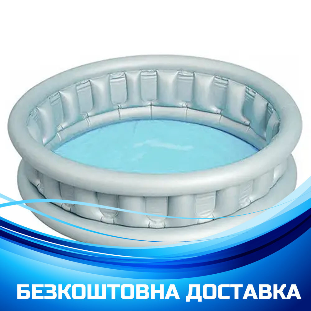 Надувний басейн круглий Тарілка, що літає (розміром 157х41см, об'єм: 512л) Bestway 51080, фото 1