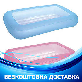 Басейн надувний дитячий прямокутний (2 кольори, розміром 165-104-25см, об'єм: 102л) Bestway 51115