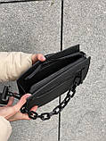 Сумка прямокутна 1111 крос-боді тренд квадратна чорна, фото 7