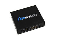 Сплиттер Digital HDMI 1x2 порта разветвитель, коммутатор Черный (20053100265) DH, код: 1897714