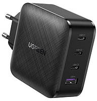 Сетевое зарядное устройство Ugreen CD224 65W USB + 3xType-C PD GaN Charger Black (6689271) BX, код: 8368016