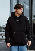 Худі чоловіче чорне стаф кофта з капюшоном Staff black logo seam oversize fleece Toywo