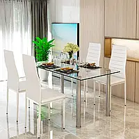 Комплект кухонной обеденной мебели стеклянный стол Home Fest Panana (Кухонные комплекты) AMZ