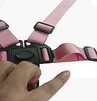 Ремені безпеки дитячі п'ятиточкові універсальні. Ремінь безпеки дитячий для коляски Рожевий