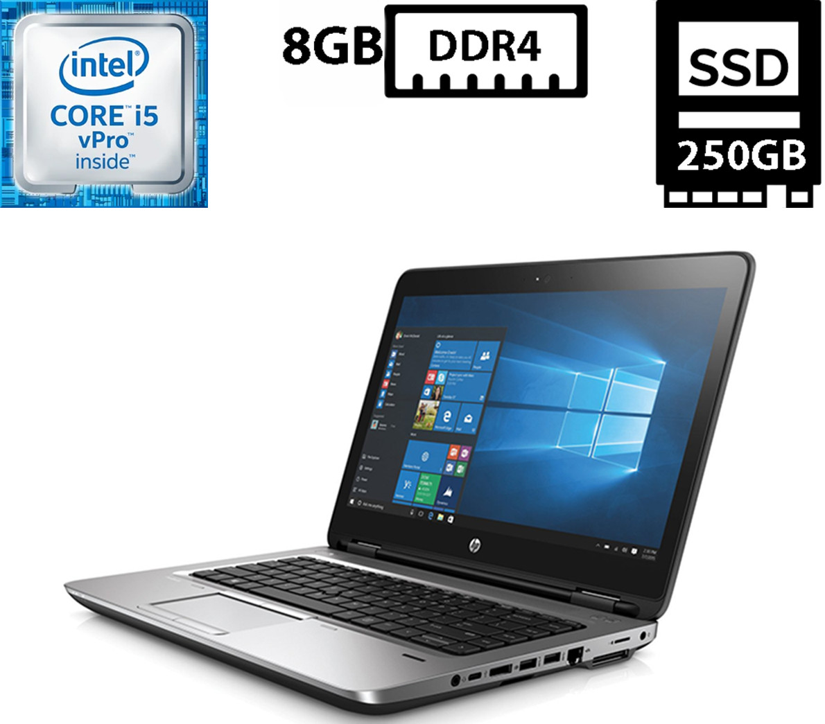 Ноутбук HP ProBook 640 G3/14”TN(1366x768)/Intel Core i5-6300U 2.40GHz/8GB DDR4/SSD 250GB/Intel HD Graphics