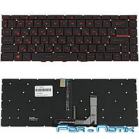 Клавиатура для ноутбука MSI (GS65) rus, black, без фрейма, подсветка клавиш (ОРИГИНАЛ) (RED)