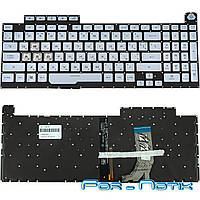 Клавиатура для ноутбука ASUS (G731GD, G731GT, G731GU) ukr, silver, без фрейма, подсветка клавиш (RGB 1)