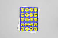 СтикерПак с набором бумажных наклеек-стикеров школьных "Смайлы-оценки. Наклейки для школьников". Блок наклеек