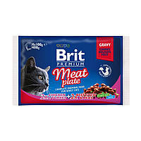 Набор влажного корма Brit Premium Мясная тарелка в соусе 4 шт UL, код: 8452045
