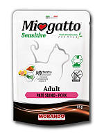 Корм Morando Miogatto Sensitive Monoprotein Prosciutto влажный с прошуто для взрослых котов 8 UL, код: 8452105