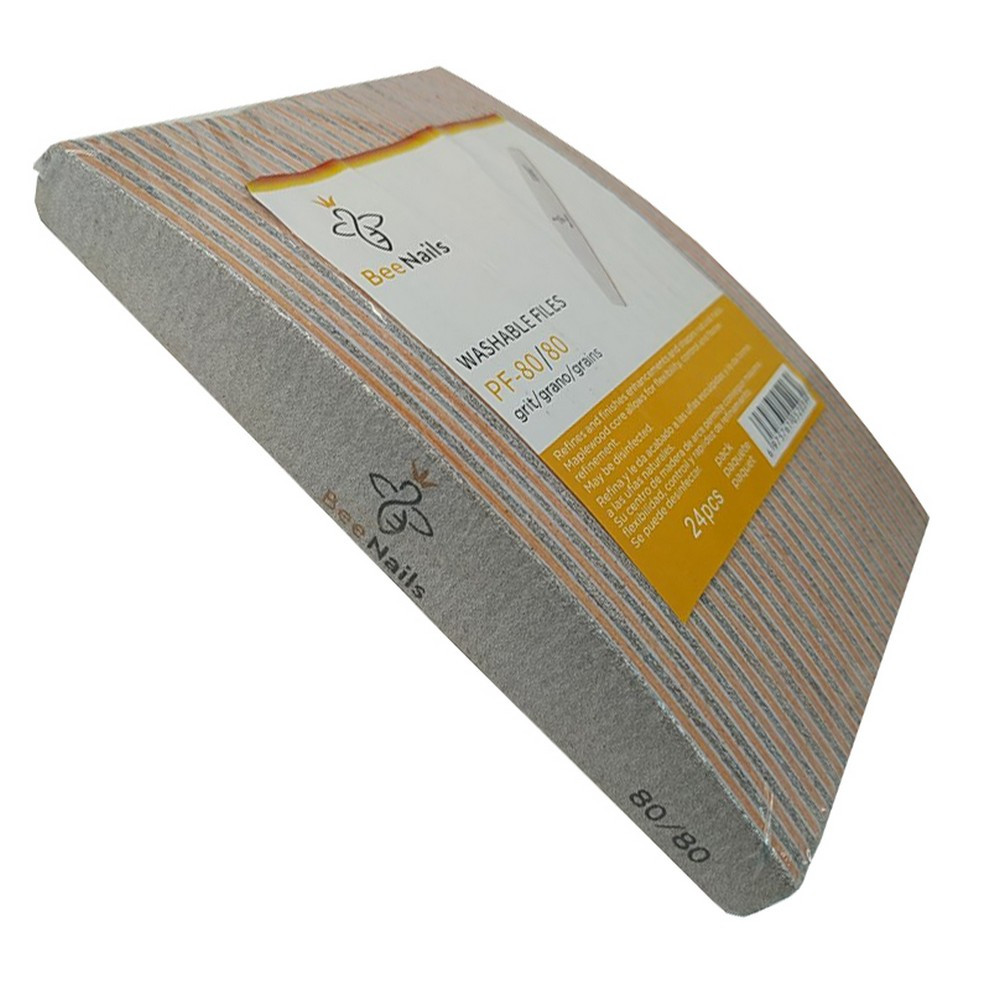 Пилка для нігтів Bee Nails, 80/80, півмісяць, упаковка 24 шт