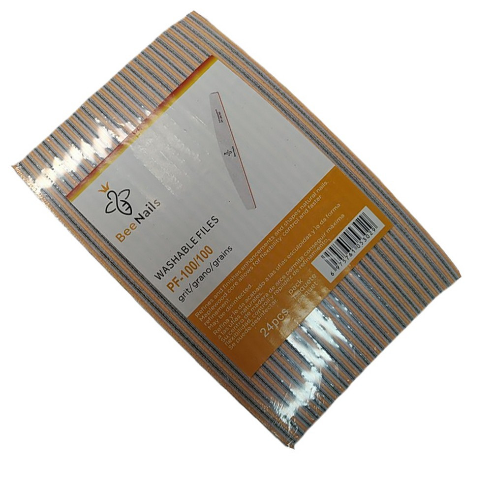 Пилка для нігтів Bee Nails, 100/100, півмісяць, упаковка 24 шт