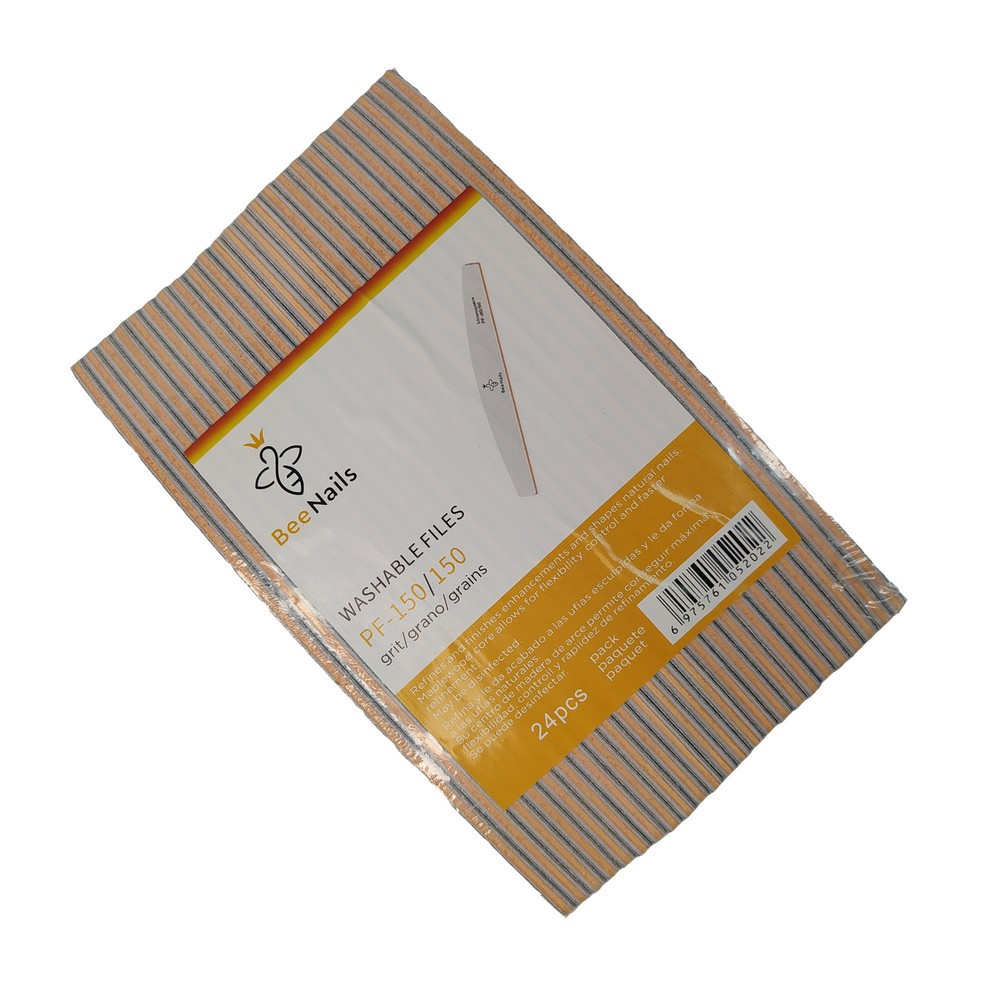 Пилка для нігтів Bee Nails, 150/150, півмісяць, упаковка 24 шт, фото 1