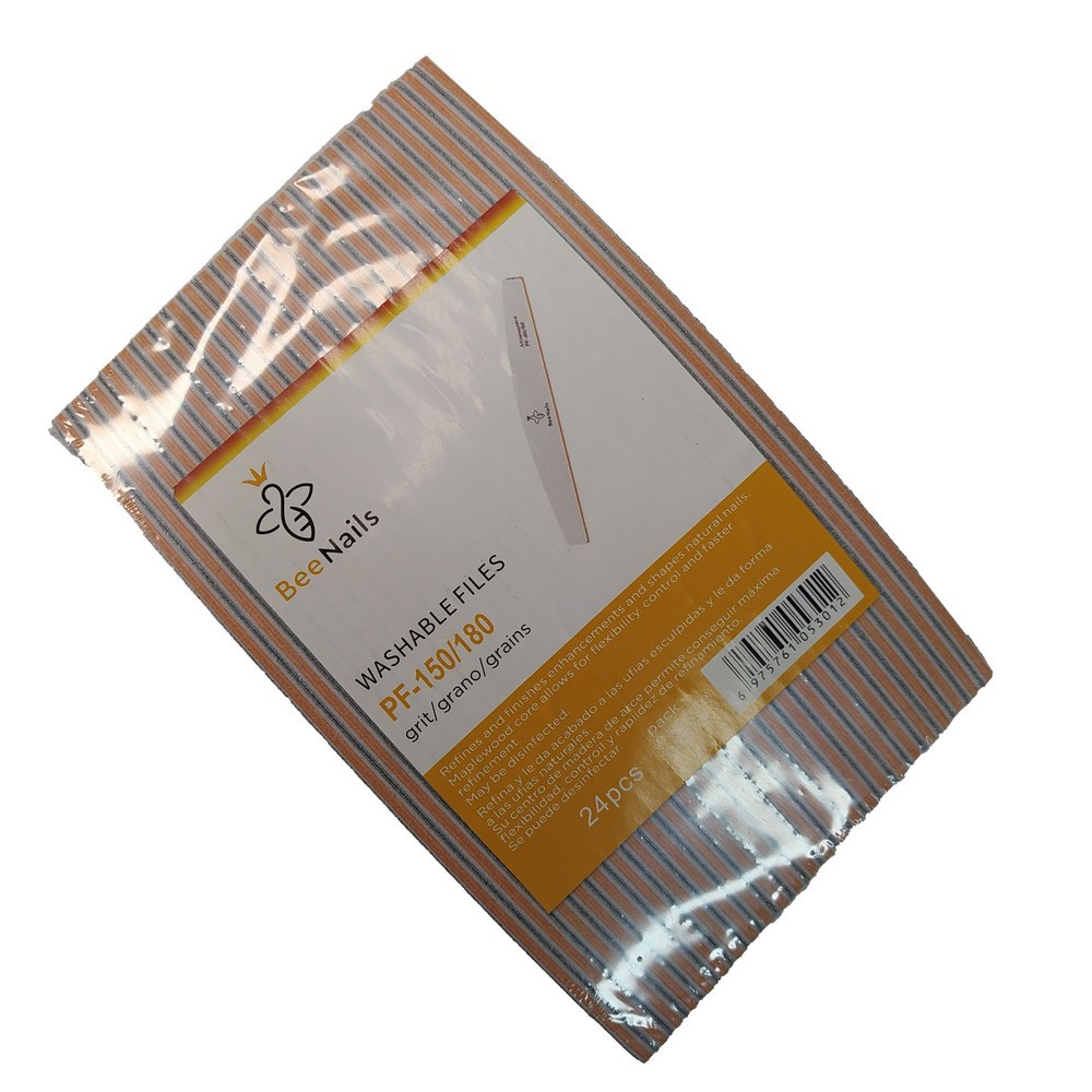 Пилка для нігтів Bee Nails, 150/180, півмісяць, упаковка 24 шт