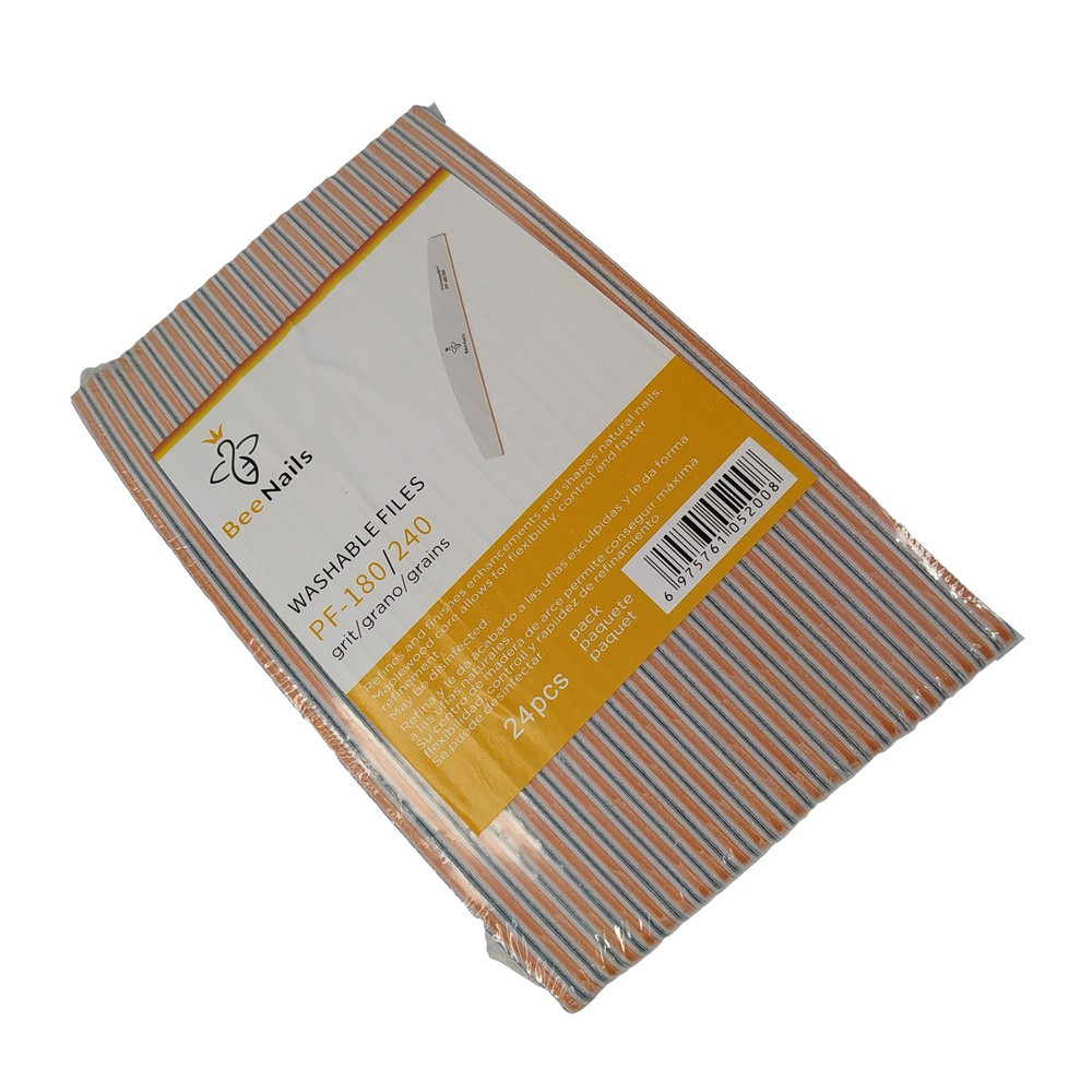 Пилка для нігтів Bee Nails, 180/240, півмісяць, упаковка 24 шт