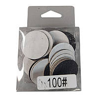 Сменные файлы черные для педикюрных дисков на липкой основе Global Fashion 100 грит, 25 мм