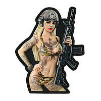 Нашивка Tactical girl №7 Tatoo Череп PVC MC