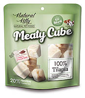 Лакомство для кошек и собак Natural Kitty Meaty Cube 100% Tilapia в виде кубиков тилапии Pett UL, код: 8254389